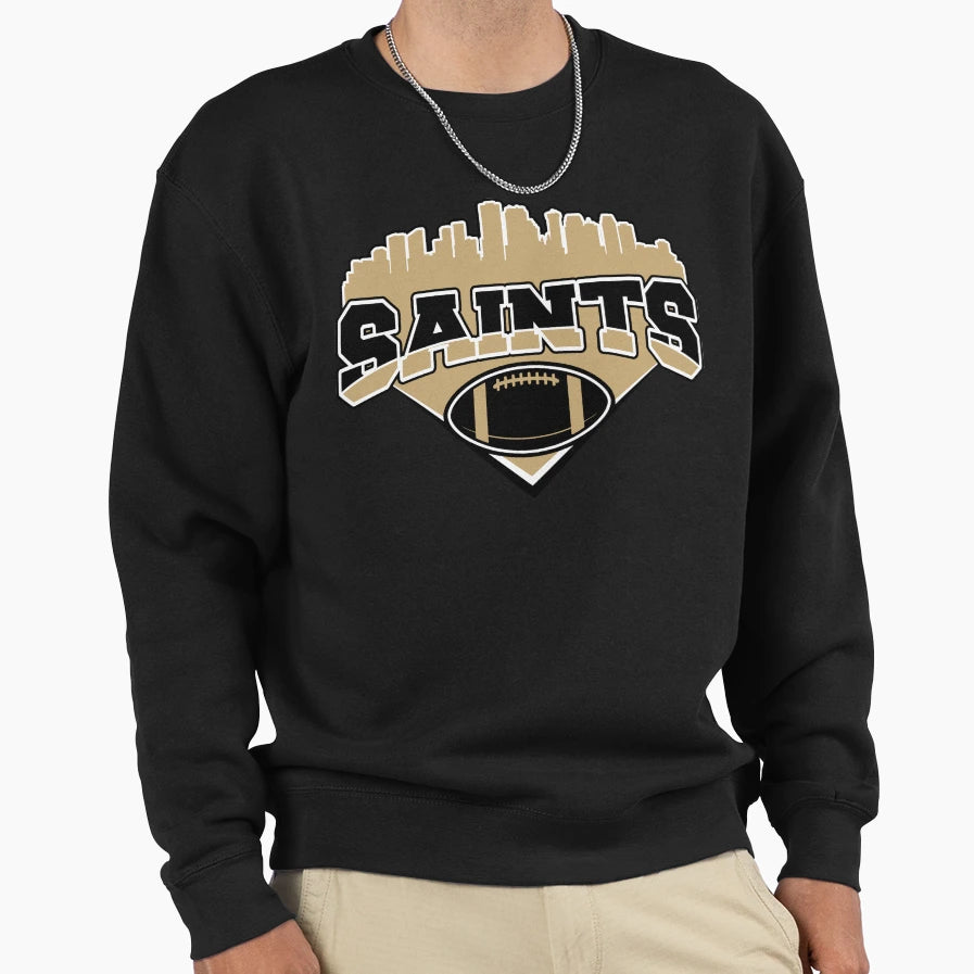 Saints Football Skyline Football Team Sweatshirt - Custom Art Print Unisex - T-Shirt, Sweatshirt, Hoodie