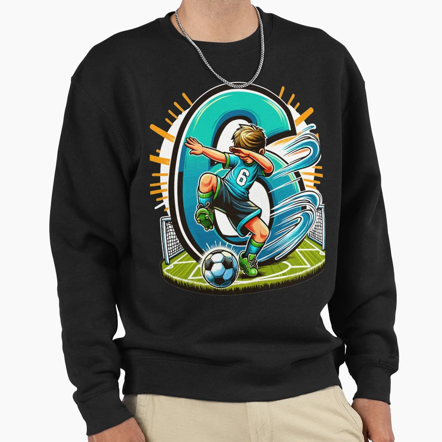 6 Year Old Soccer Birthday T-Shirt - Casual Everyday Wear Unisex - T-Shirt, Sweatshirt, Hoodie