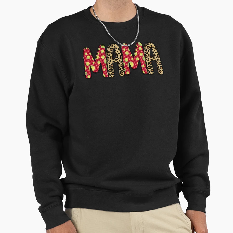 Mama Softball Fastpitch Mom Sweatshirt - Unique Graphic for Adults - T-Shirt, Sweatshirt, Hoodie