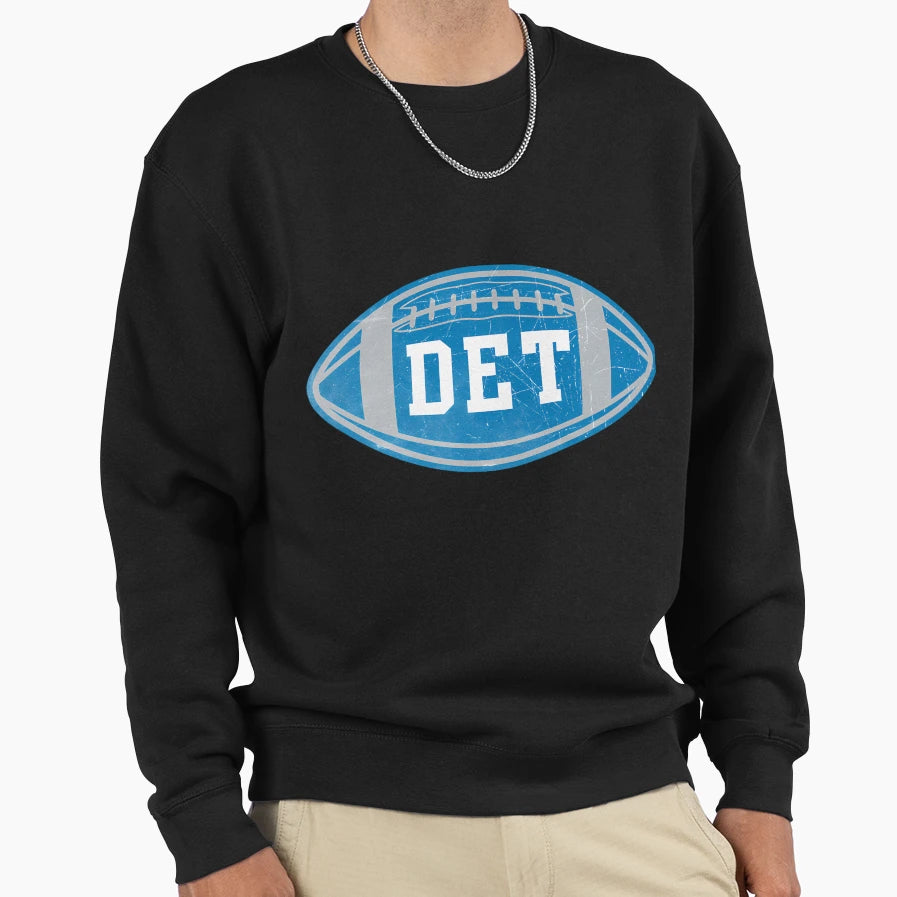 Detroit Football Throwback Sweatshirt - Custom Art Print Unisex - T-Shirt, Sweatshirt, Hoodie