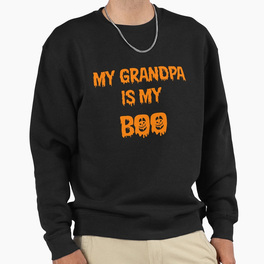 My Grandpa Is My Boo Halloween Sweatshirt - Custom Art Print Men Women - T-Shirt, Sweatshirt, Hoodie