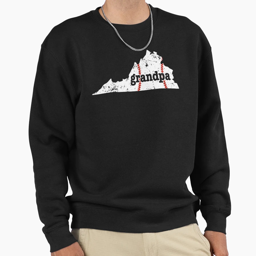Grandpa Baseball Virginia T-Shirt - Casual Everyday Wear Men Women - T-Shirt, Sweatshirt, Hoodie