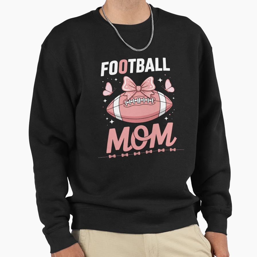 Breast Cancer Awareness Football Mom Sweatshirt - Trendy Graphic Unisex - T-Shirt, Sweatshirt, Hoodie
