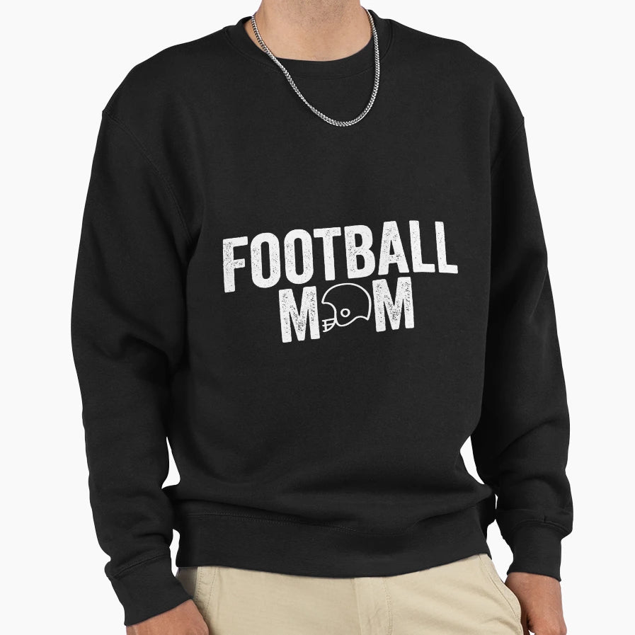 Football Mom White Sweatshirt - Fun Novelty Design for Adults - T-Shirt, Sweatshirt, Hoodie