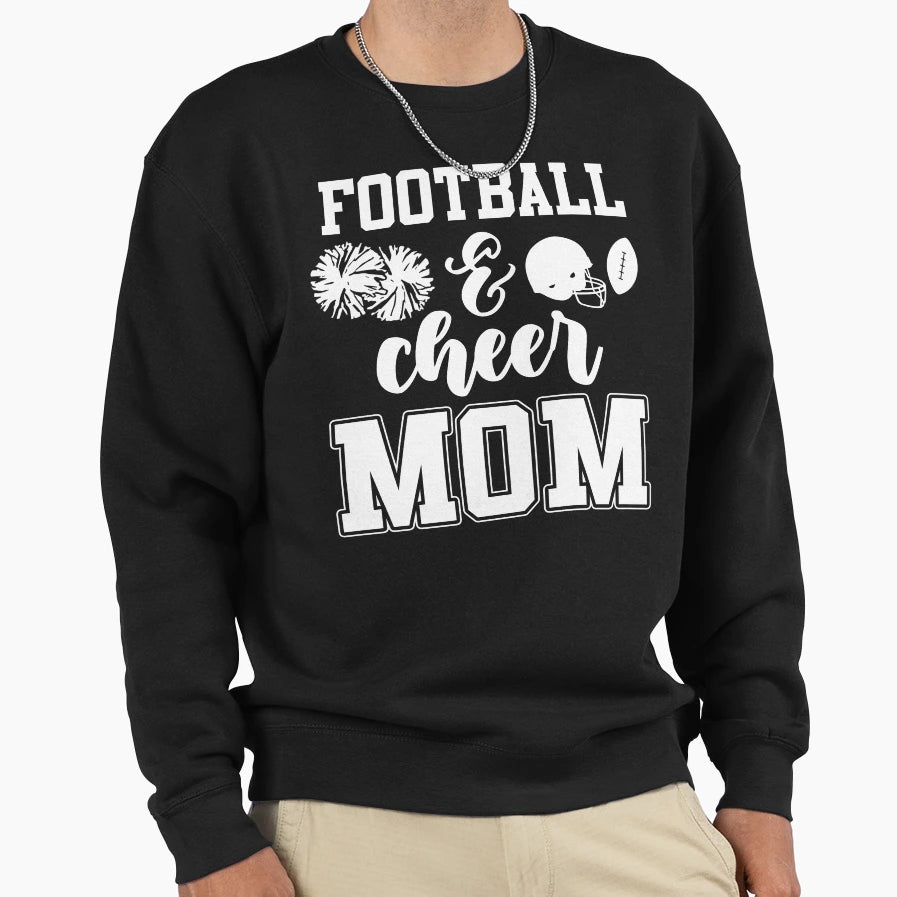 Football And Cheer Mom Sweatshirt - Minimalist Print Unisex - T-Shirt, Sweatshirt, Hoodie