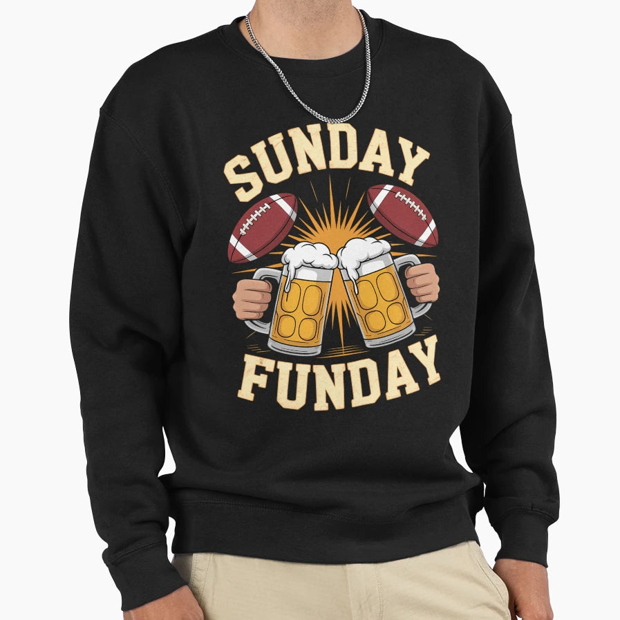 Sunday Funday Funny Football Sport Sweatshirt - Graphic Print Men Women - T-Shirt, Sweatshirt, Hoodie