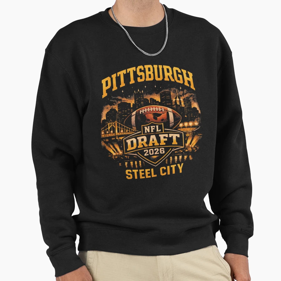 Pittsburgh Draft 2026 Sweatshirt - Trendy Graphic for Adults - T-Shirt, Sweatshirt, Hoodie