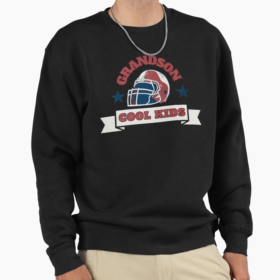 Grandson Football Helmet Sweatshirt - Custom Art Print Men Women - T-Shirt, Sweatshirt, Hoodie