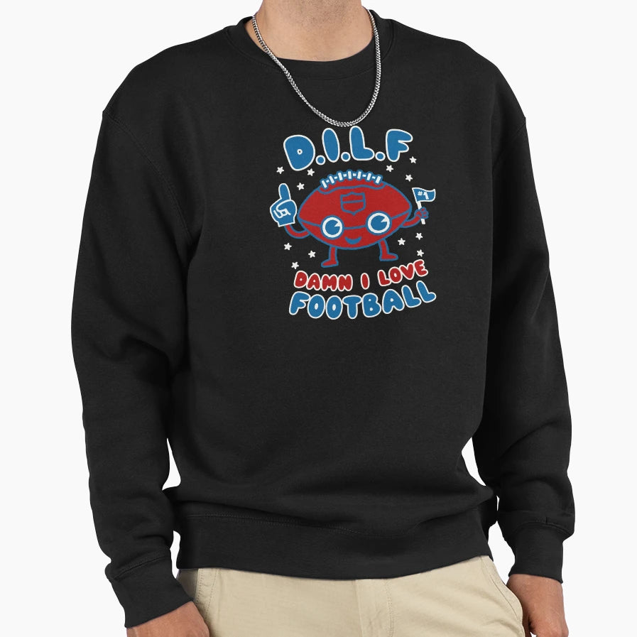 Damn I Love Football Milf Football Sweatshirt - Trendy Graphic for Adults - T-Shirt, Sweatshirt, Hoodie