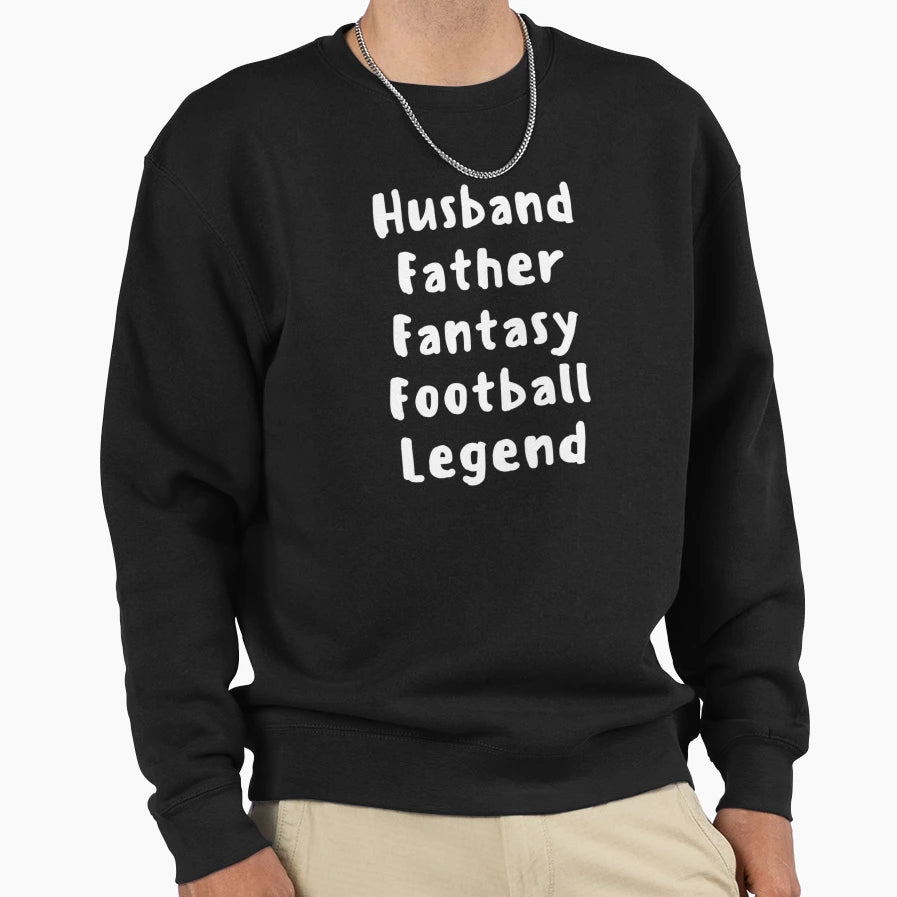Husband Father Fantasy Football Sweatshirt - Aesthetic Graphic for Adults - T-Shirt, Sweatshirt, Hoodie