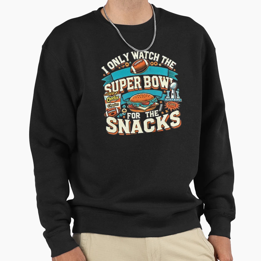 Super Bowl Snack Enthusiast Sweatshirt - Graphic Print Unisex - T-Shirt, Sweatshirt, Hoodie
