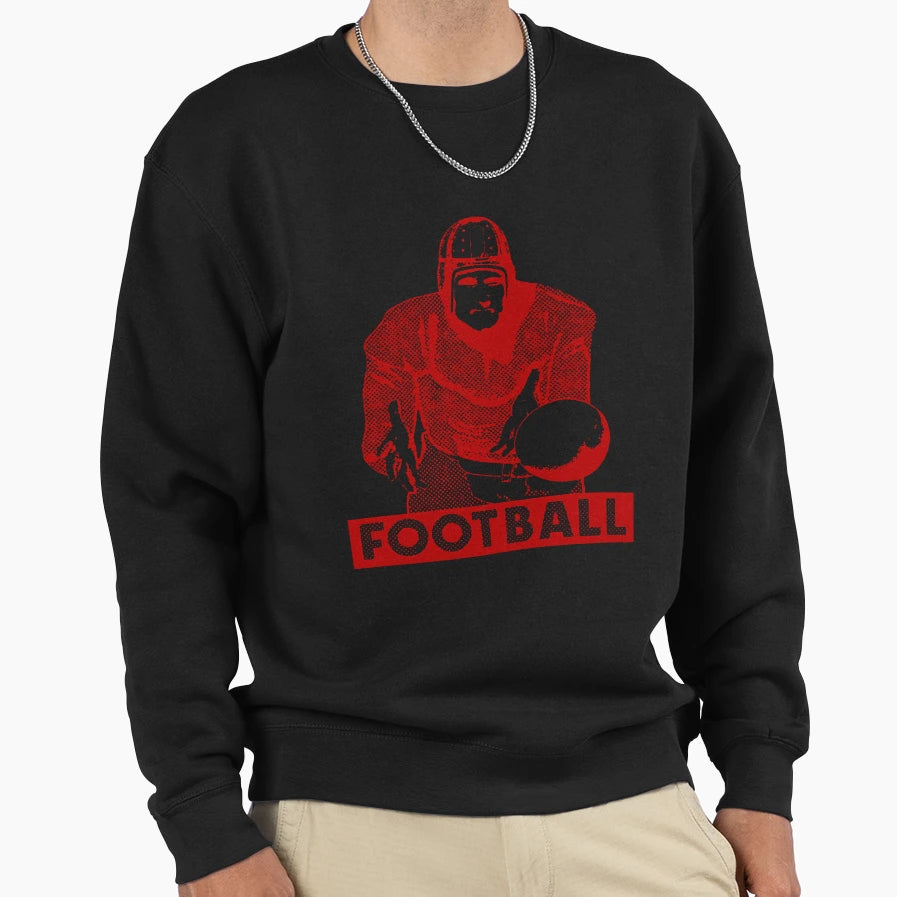 1930 Football Player Sweatshirt - Trendy Graphic for Adults - T-Shirt, Sweatshirt, Hoodie