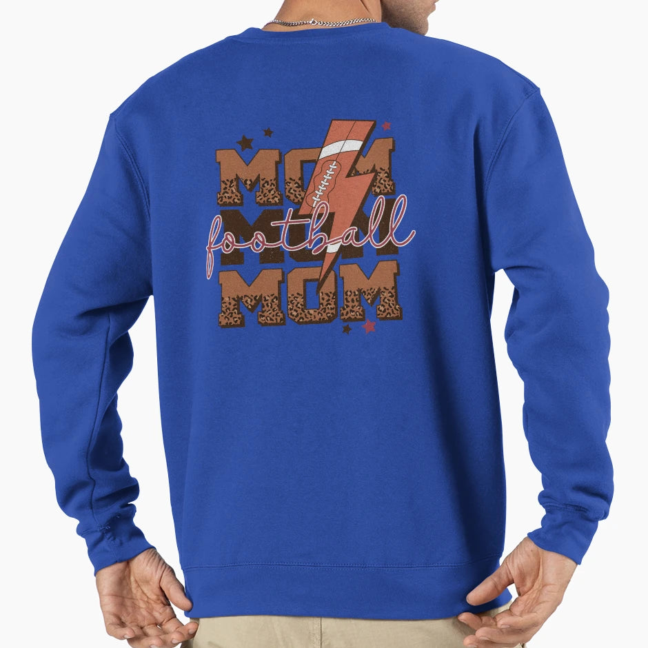 Leopard Football Mom Lightning Sweatshirt - Custom Art Print for Adults - T-Shirt, Sweatshirt, Hoodie