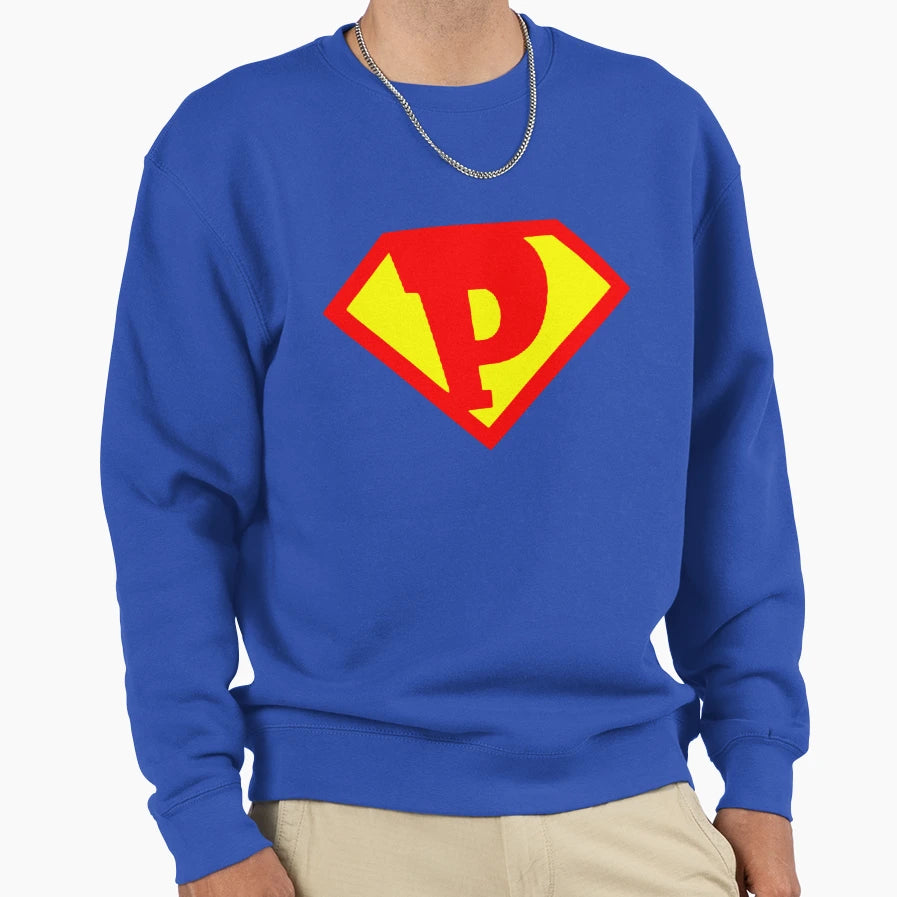 P Super Sweatshirt - Aesthetic Graphic for Adults - T-Shirt, Sweatshirt, Hoodie