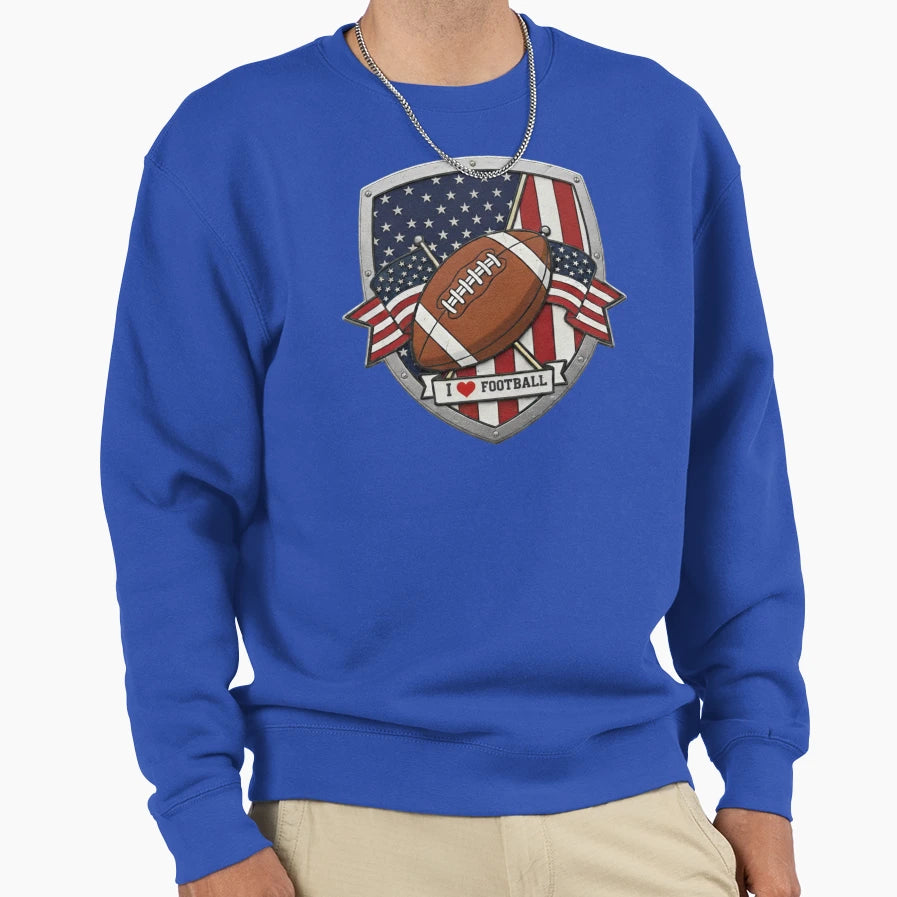 I Love Football Sweatshirt - Minimalist Print Unisex - T-Shirt, Sweatshirt, Hoodie