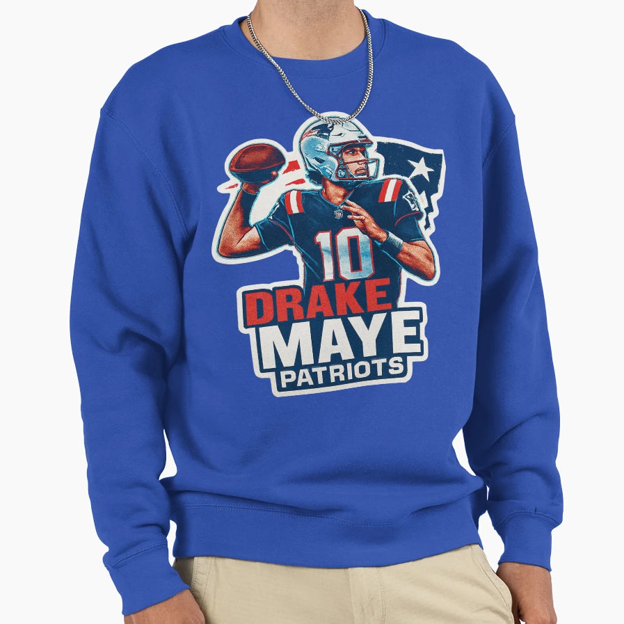 Drake Maye Sweatshirt - Minimalist Print Unisex - T-Shirt, Sweatshirt, Hoodie