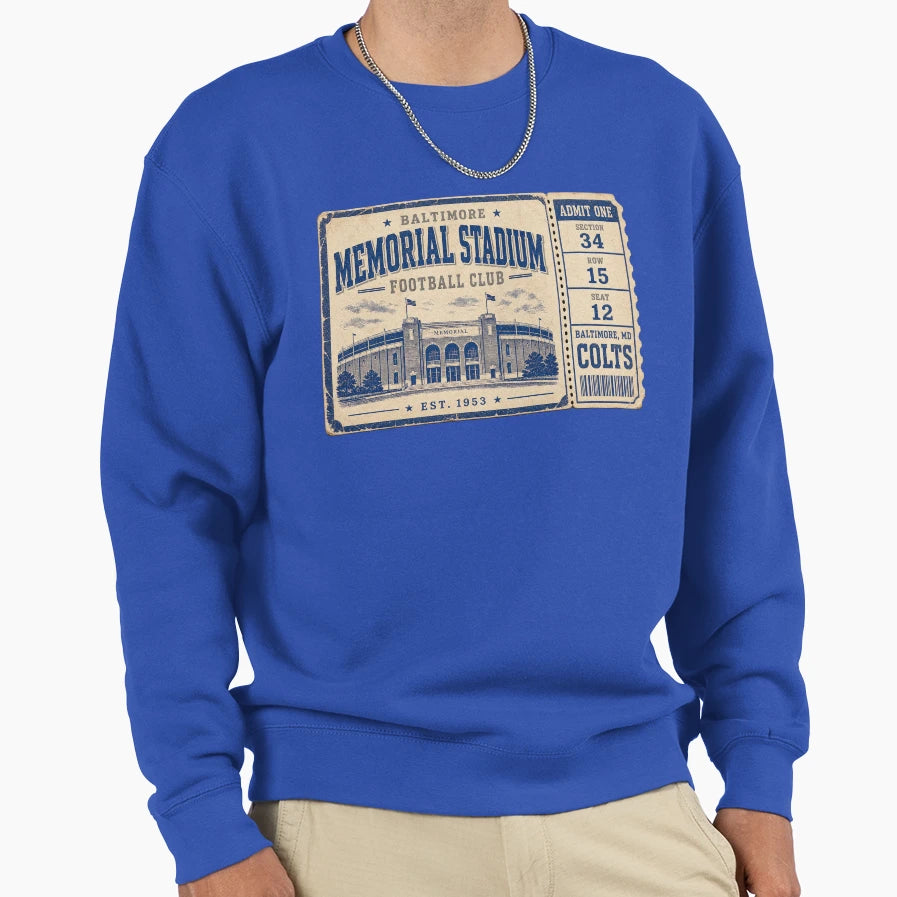 Baltimore Memorial Stadium Football T-Shirt - Aesthetic Graphic for Adults - T-Shirt, Sweatshirt, Hoodie