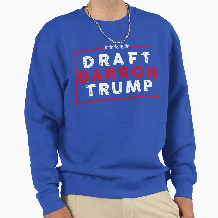 Draft Barron Trump Anti Maga Sweatshirt - Minimalist Print Men Women - T-Shirt, Sweatshirt, Hoodie
