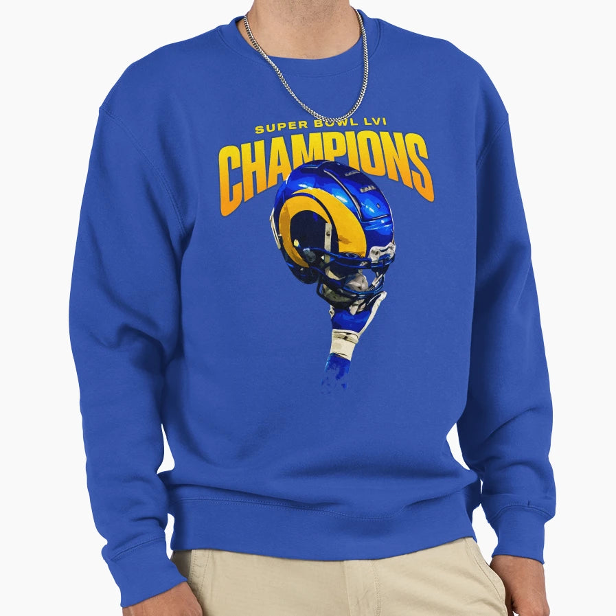 Copia De Rams Helmet Sweatshirt - Novelty Apparel for Adults - T-Shirt, Sweatshirt, Hoodie