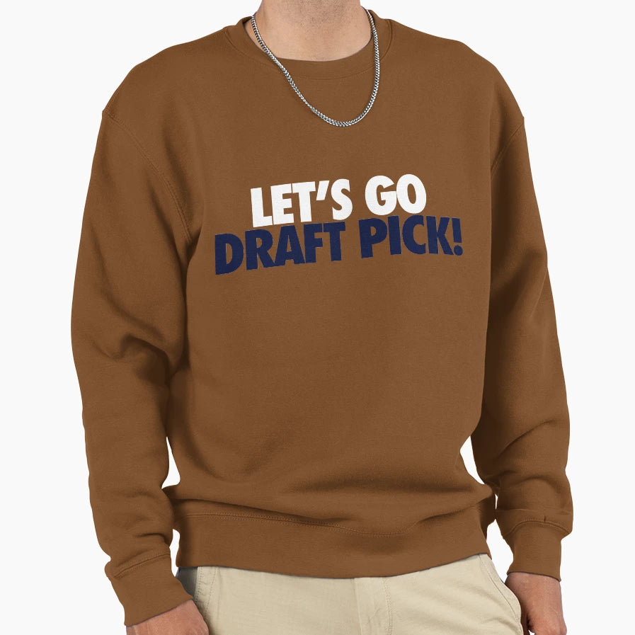 Lets Go Draft Pick Chi White Blue Sweatshirt - Minimalist Print Unisex - T-Shirt, Sweatshirt, Hoodie