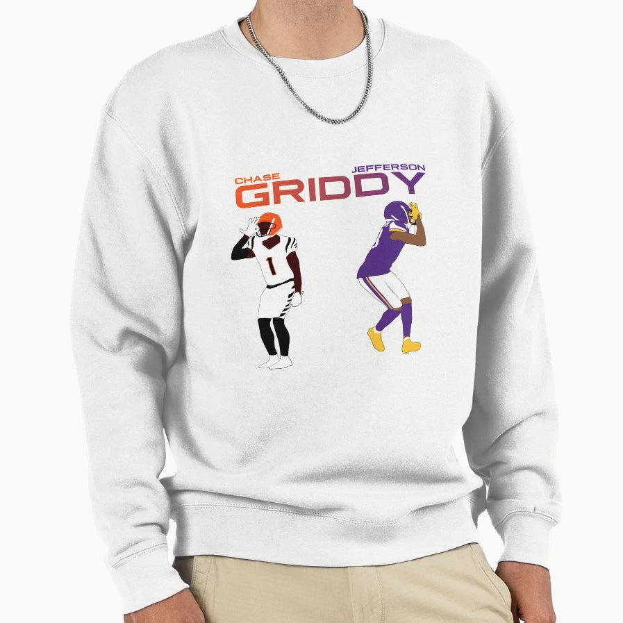 Griddy Duo Jammer Chase And JJ Sweatshirt - Fun Novelty Design Unisex - T-Shirt, Sweatshirt, Hoodie