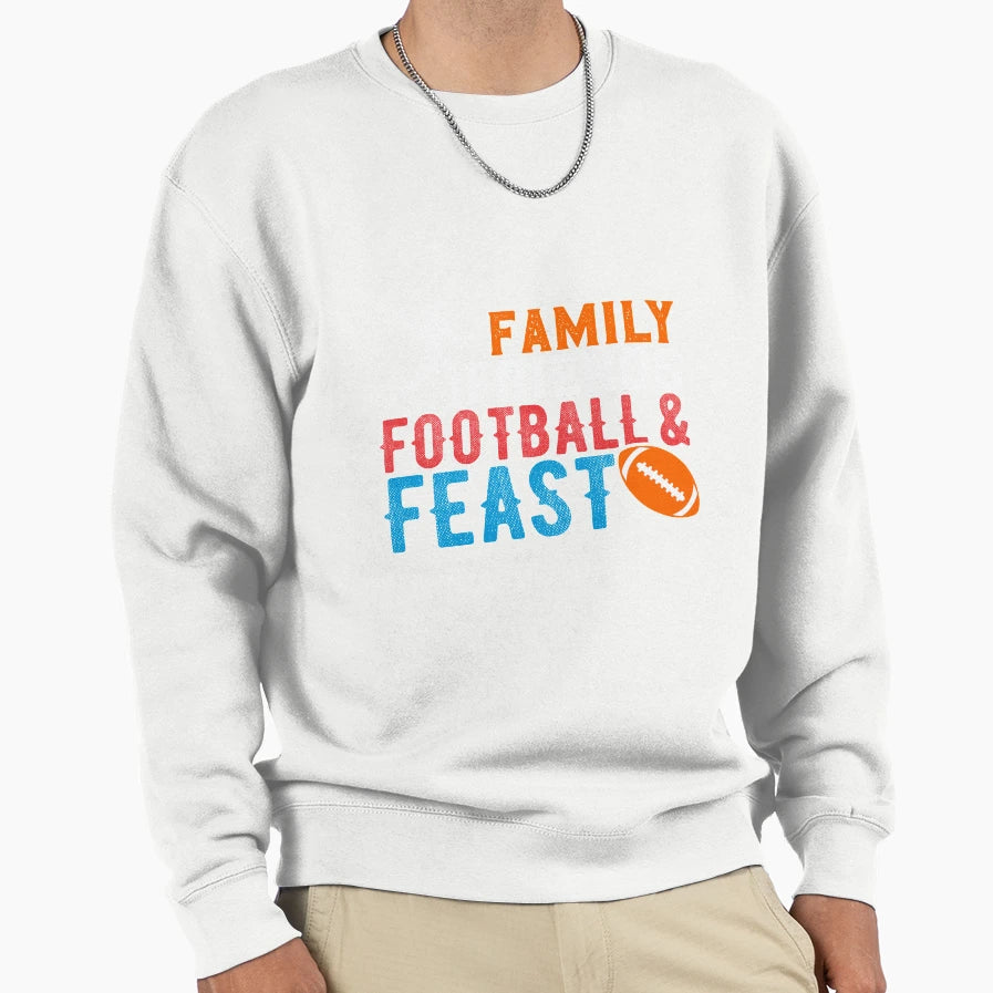 Thanksgiving Family Friends Football Sweatshirt - Novelty Apparel Unisex - T-Shirt, Sweatshirt, Hoodie