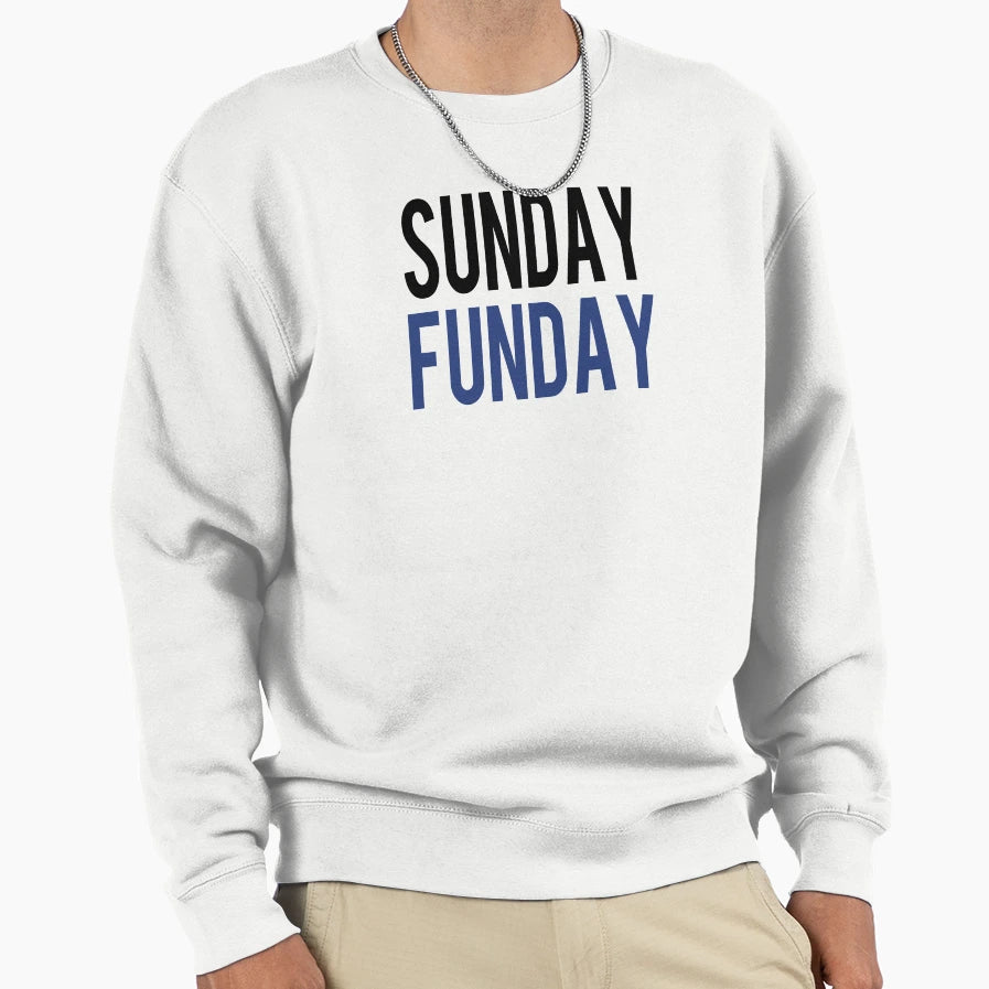 Sunday Funday Blue Sweatshirt - Minimalist Print for Adults - T-Shirt, Sweatshirt, Hoodie