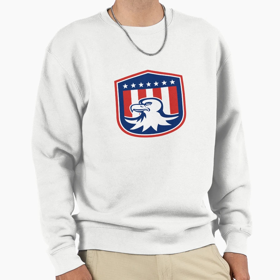 American Bald Eagle Head Flag Sweatshirt - Casual Everyday Wear for Adults - T-Shirt, Sweatshirt, Hoodie