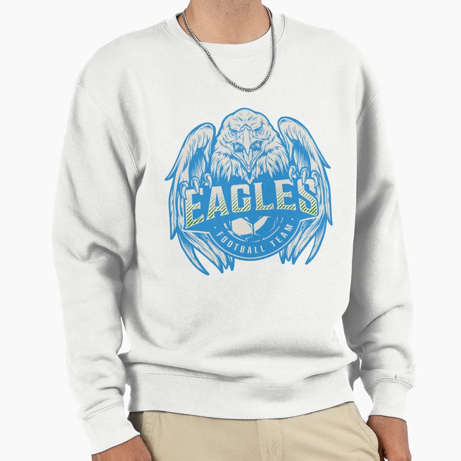 Aggressive Eagle Football Team Mascot Sweatshirt - Custom Art Print Unisex - T-Shirt, Sweatshirt, Hoodie
