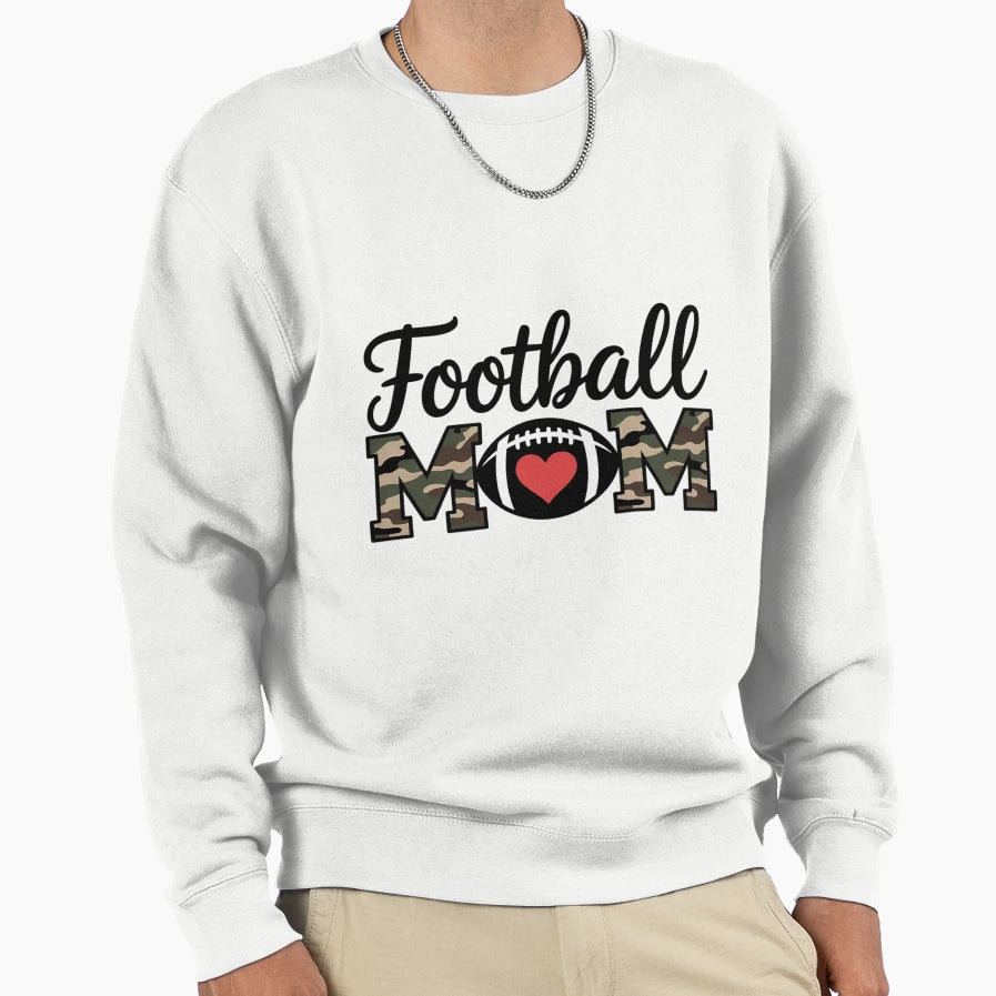 Football Mom Camouflage Football Love Sweatshirt - Trendy Graphic Unisex - T-Shirt, Sweatshirt, Hoodie