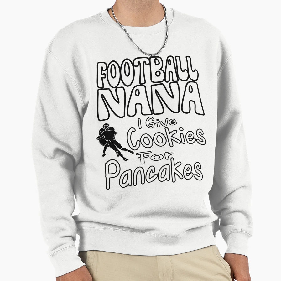 Football Nana Cookies Pancakes Sweatshirt - Custom Art Print for Adults - T-Shirt, Sweatshirt, Hoodie