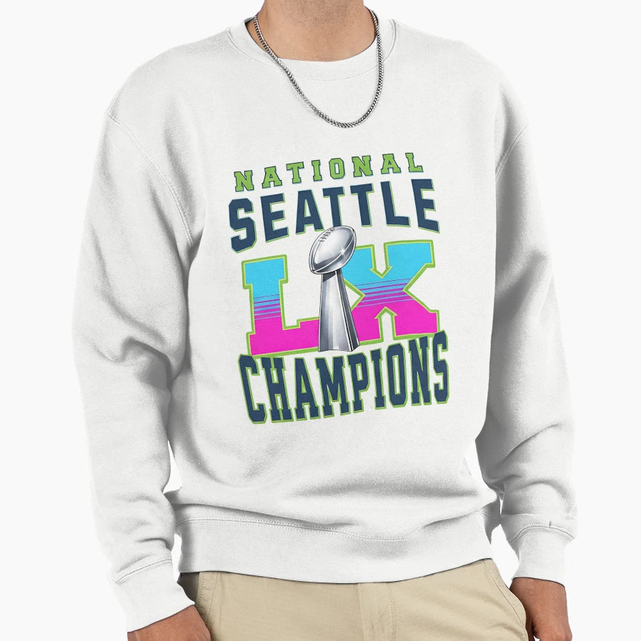 Champions Du Super Bowl Lx Des Sweatshirt - Unique Graphic for Adults - T-Shirt, Sweatshirt, Hoodie