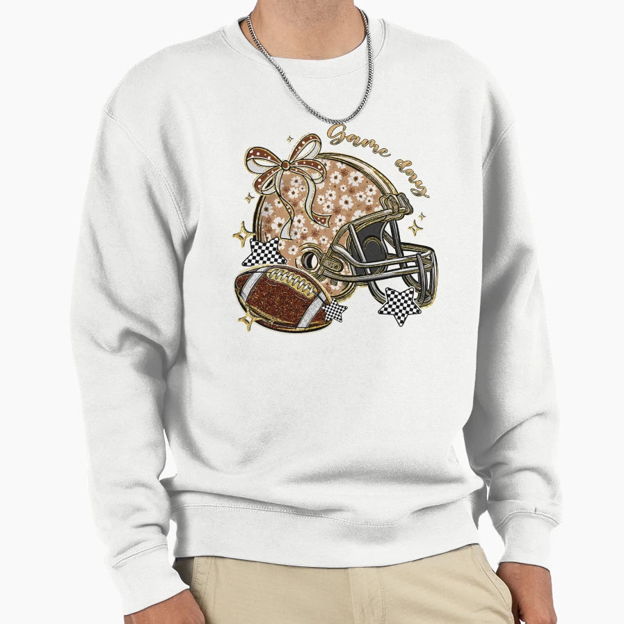 Glitter Couquette Rugby Ball Game Sweatshirt - Streetwear Style for Adults - T-Shirt, Sweatshirt, Hoodie