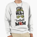 Football Mom Messy Bun Sweatshirt - Novelty Apparel Unisex - T-Shirt, Sweatshirt, Hoodie