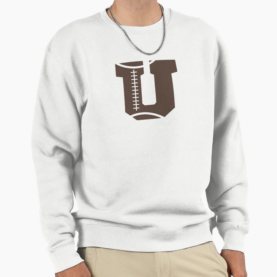 Personalized Football Initial U Sweatshirt - Custom Art Print for Adults - T-Shirt, Sweatshirt, Hoodie
