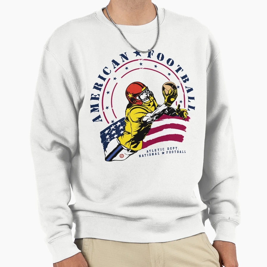 American Football Sport Sweatshirt - Casual Everyday Wear Men Women - T-Shirt, Sweatshirt, Hoodie