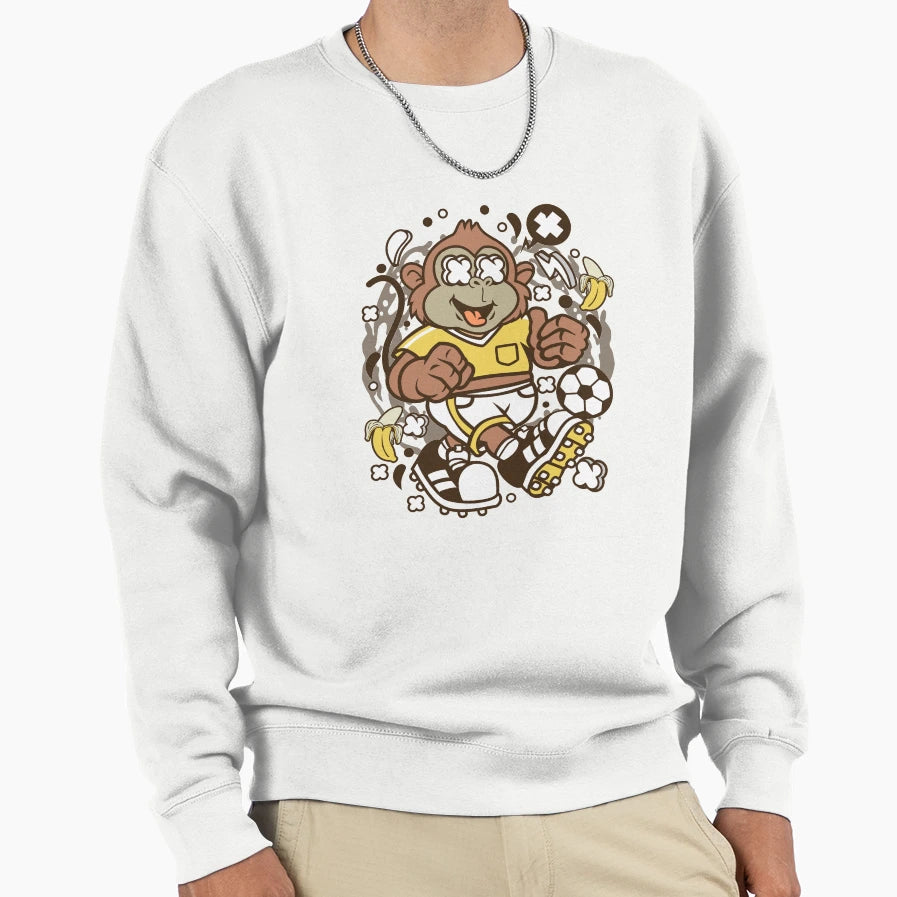 Soccer Monkey Sweatshirt - Custom Art Print Men Women - T-Shirt, Sweatshirt, Hoodie