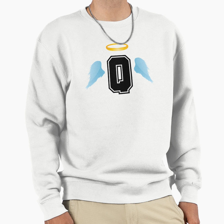 Letter Q College Font Good Heaven Sweatshirt - Aesthetic Graphic Unisex - T-Shirt, Sweatshirt, Hoodie
