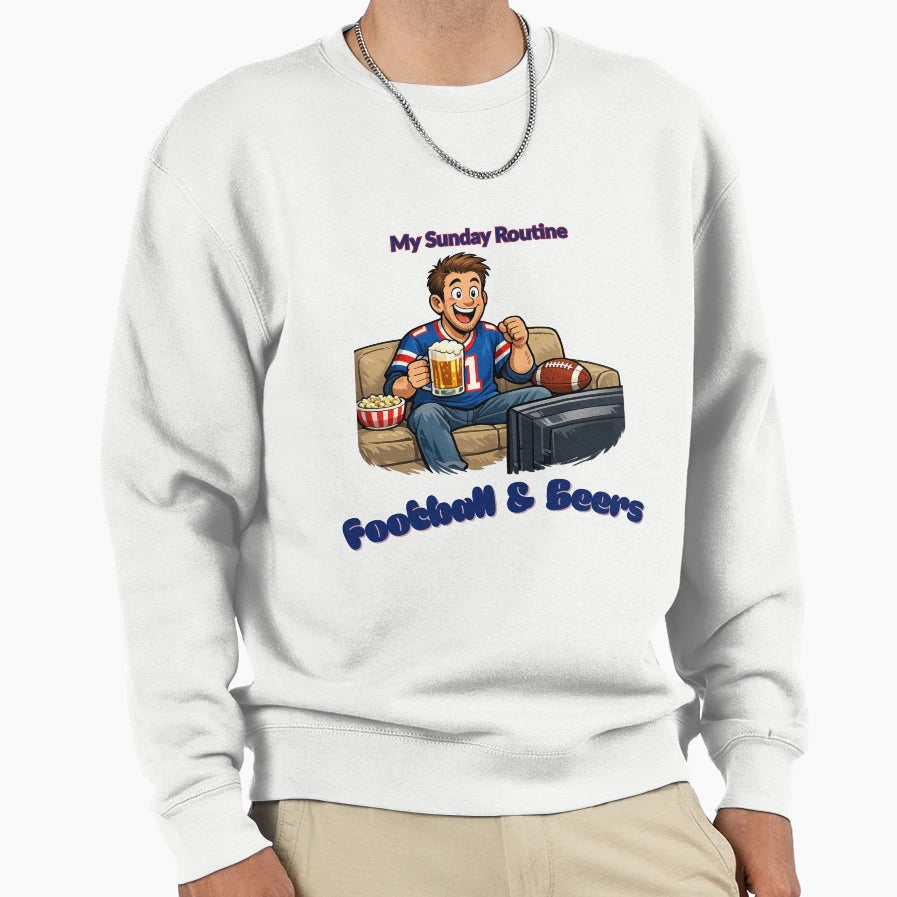 New York Giants My Sunday Routine Sweatshirt - Trendy Graphic for Adults - T-Shirt, Sweatshirt, Hoodie