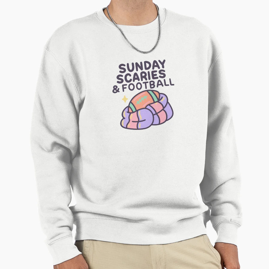Sunday Scaries Football Funny Gen Z Sweatshirt - Novelty Apparel for Adults - T-Shirt, Sweatshirt, Hoodie