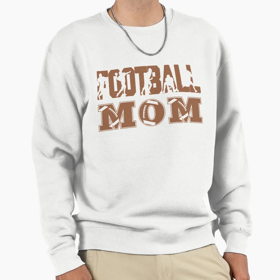 Football Mom Sweatshirt - Minimalist Print for Adults - T-Shirt, Sweatshirt, Hoodie