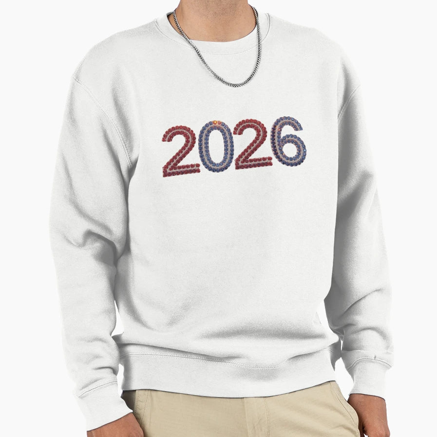 2026 Sparkle Jewel Year 2026 Sweatshirt - Fun Novelty Design for Adults - T-Shirt, Sweatshirt, Hoodie