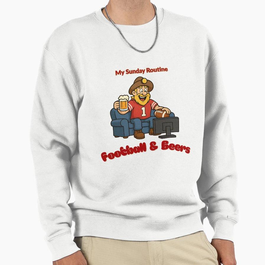 49Ers Football Beers Funny Game Day Sweatshirt - Fun Novelty Design Unisex - T-Shirt, Sweatshirt, Hoodie