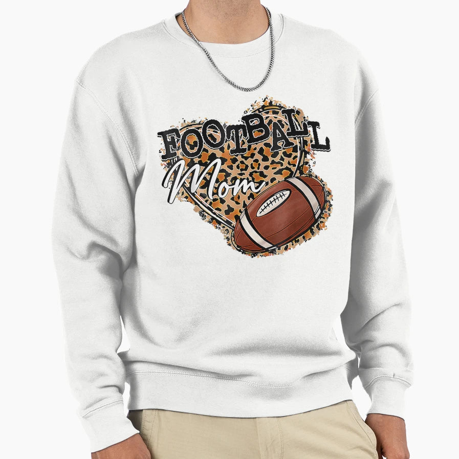 Game Day Leopard Heart Football Sweatshirt - Novelty Apparel for Adults - T-Shirt, Sweatshirt, Hoodie