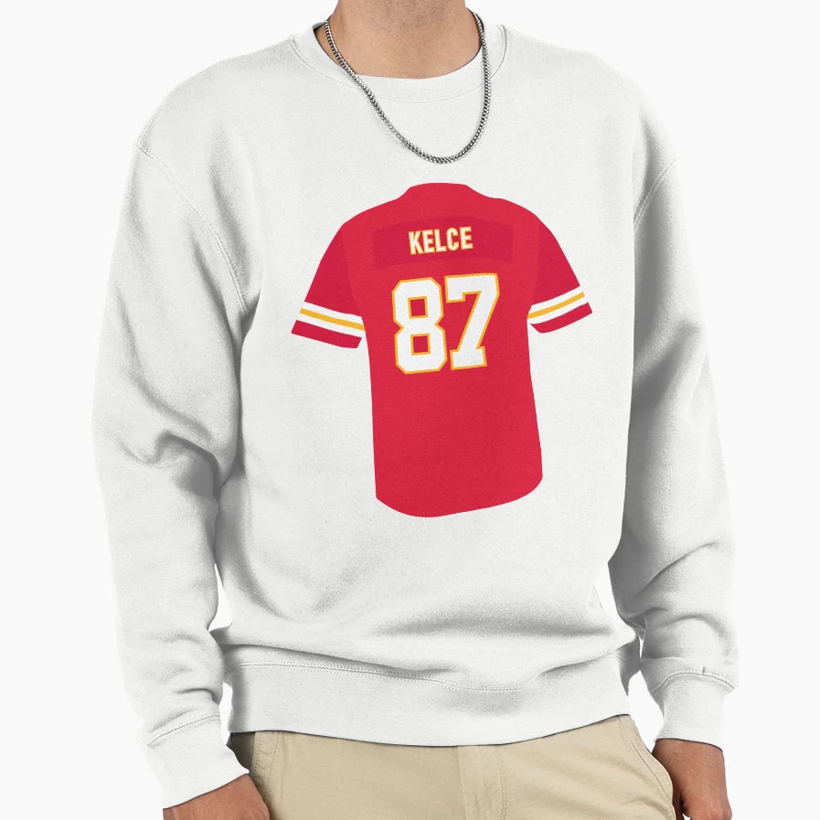 87 Kelce Chiefs Jersey Sweatshirt - Aesthetic Graphic Men Women - T-Shirt, Sweatshirt, Hoodie