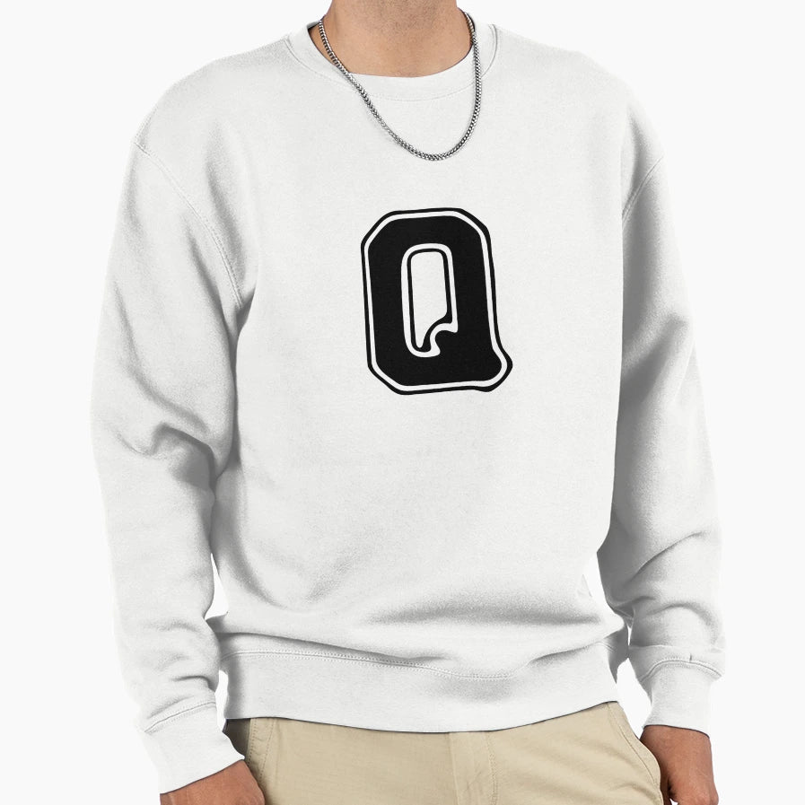 Bold Grooveline Letter Q Varsity Sweatshirt - Trendy Graphic Men Women - T-Shirt, Sweatshirt, Hoodie