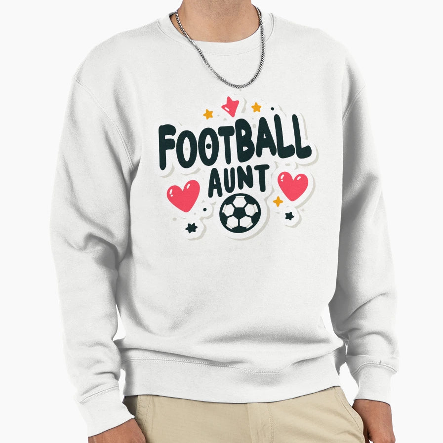 Football Aunt Soccer Aunt Sweatshirt - Minimalist Print Unisex - T-Shirt, Sweatshirt, Hoodie