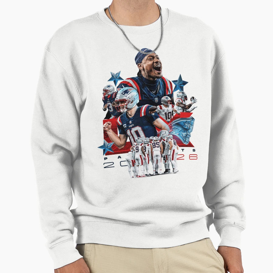 New England Patriots Team Sweatshirt - Trendy Graphic for Adults - T-Shirt, Sweatshirt, Hoodie