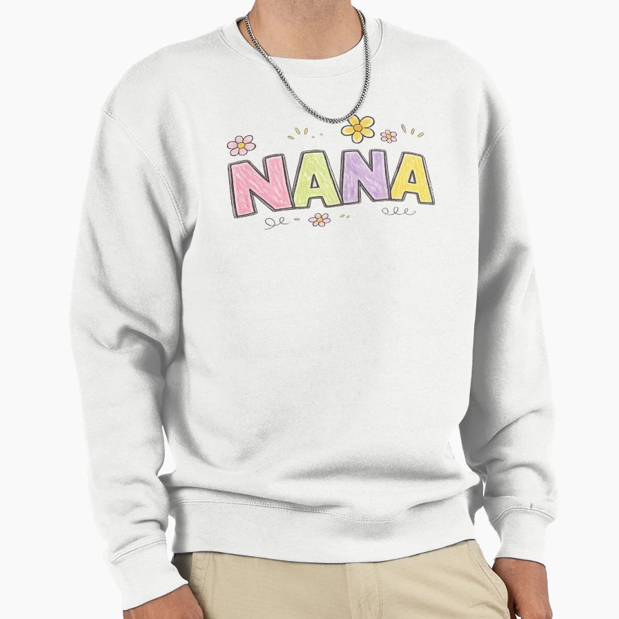 Nana Childlike Crayon Sweatshirt - Casual Everyday Wear Men Women - T-Shirt, Sweatshirt, Hoodie