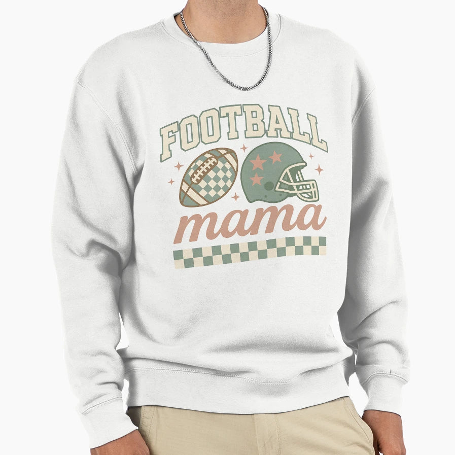 Football Mama Checkered Sports Mom Sweatshirt - Minimalist Print Men Women - T-Shirt, Sweatshirt, Hoodie